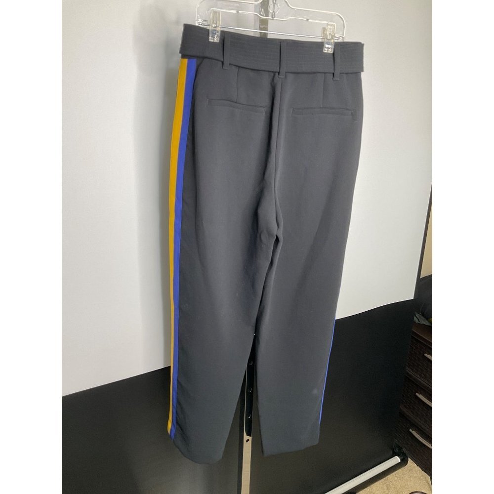 Nwt Wilfred Artizia Size 6 Jallade Wool Tie-Front Pants Black Yellow Blue - Picture 5 of 8